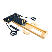 GYMPROLUXE Portable Pilates Reformer Machine - Black & Natural Wood