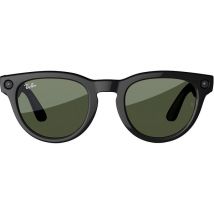 RAY-BAN Meta Headliner (Low Bridge Fit) Smart Glasses - Shiny Black, Polarised G15 Green