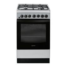 INDESIT Click&Clean IS5G4PHSS 50 cm Dual Fuel Cooker - Silver