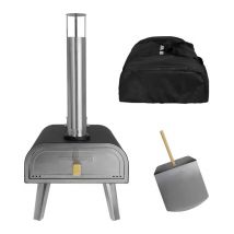 GEORGE FOREMAN GFWPPO2BPC Wood Pellet Pizza Oven - Black & Silver