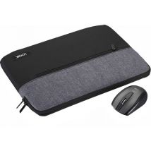 LOGIK 13" Laptop Sleeve & Mouse Bundle - Black & Grey