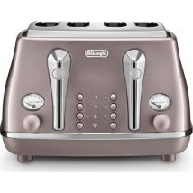 DELONGHI Icona Metallics CTOT4003.PK 4-Slice Toaster - Violet