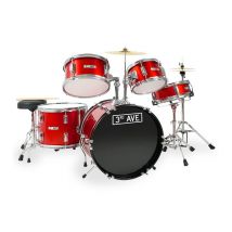 3RD AVENUE Junior 5-Piece Drum Kit - Red