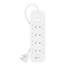 BELKIN SRB003af2M Surge Protected 8-Socket Extension Lead with USB - 2 m