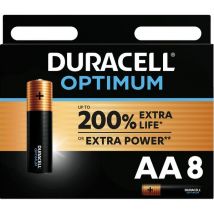 DURACELL Optimum AA Alkaline Batteries - Pack of 8