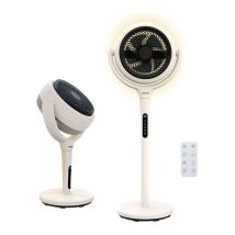 AIRCRAFT HOME LUME Quiet Air Circulator 8" Pedestal Fan - Stone White