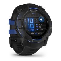 GARMIN Instinct 3 AMOLED Smart Watch - 50 mm, Black with Bolt Blue Silicone Band