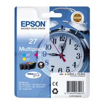 EPSON Alarm Clock 27 Cyan, Magenta & Yellow Ink Cartridges - Multipack