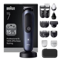 BRAUN All-in-One Series 7, AIO7580, 15in1 Grooming Kit - Blue