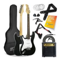 3RD AVENUE Full Size 4/4 Left-Handed Electric Guitar Bundle - Black