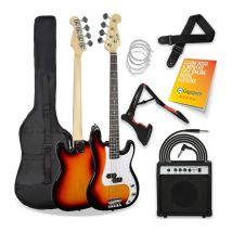 3RD AVENUE Full Size 4/4 Electric Bass Guitar Bundle - Sunburst