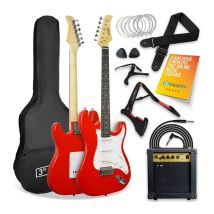 3RD AVENUE Full Size 4/4 Electric Guitar Bundle - Red