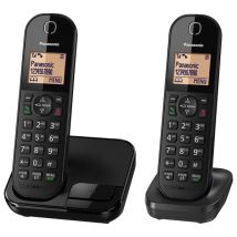 PANASONIC KX-TGC412EB Cordless Phone - Twin Handsets, Black