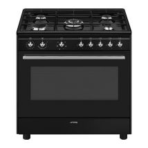 SMEG Concert CX91GMBL 90 cm Dual Fuel Range Cooker - Black
