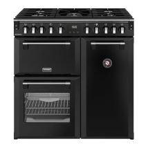 STOVES Richmond 90DF 90 cm Dual Fuel Range Cooker - Black & Chrome