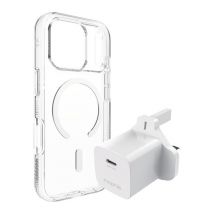 ZAGG Crystal Palace Snap iPhone 17 Pro Clear Case & Mophie 30 W USB Type-C Wall Charger Bundle