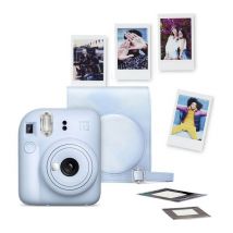 INSTAX Mini 12 Instant Camera Bundle - Pastel Blue