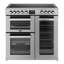 BELLING Cookcentre 90E Electric Ceramic Range Cooker - Stainless Steel & Chrome