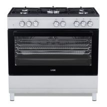 LOGIK LFTG90S25 90 cm Dual Fuel Range Cooker - Stainless Steel & Black