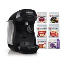TASSIMO by Bosch Happy Friendly TAS102EGBC Coffee Machine Bundle - Black