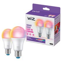 WIZ White & Colour Ambiance Smart LED Candle Bulb - A60, E27, Twin Pack