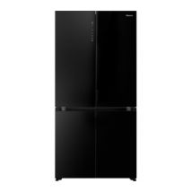 HISENSE KitchenFit RQ768N4GBE Multi-Door Fridge Freezer - Black Glass