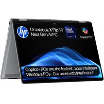 HP OmniBook X Flip 14" 2 in 1 Laptop, Copilot+ PC - Intel® Core™ Ultra 5, 512 GB SSD, Silver