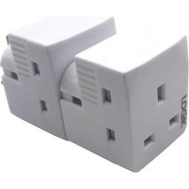 LOGIK L3WAYP18 3-Socket Plug Adapter - Twin Pack