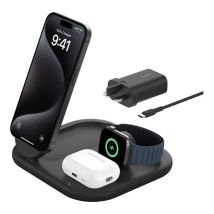 BELKIN BoostCharge Qi2 3-in-1 Magnetic 15 W Wireless Charger - Black
