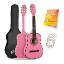 3RD AVENUE 1/2 Size Kids Classical Guitar Bundle - Pink