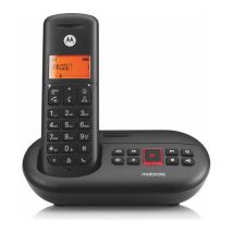 MOTOROLA E211 Cordless Phone - Single Handsets, Black