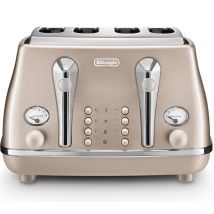 DELONGHI Icona Metallics CTOT4003.BG 4-Slice Toaster - Beige