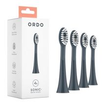ORDO Sonic+ Replacement Toothbrush Heads - Pack of 4, Charcoal Grey