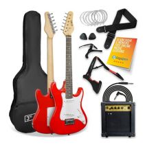 3RD AVENUE 3/4 Size Electric Guitar Bundle - Red