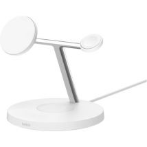 BELKIN BoostCharge Pro Qi2 3-in-1 Magnetic 15 W Wireless Charging Stand - White
