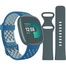 FITBIT Versa 4 Smart Watch Sports Pack with Additional Blue Sports Band - Black & Graphite