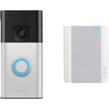 RING Battery Video Doorbell with Chime (2nd Gen) - Satin Nickel