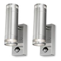 4LITE Marinus Range 4L2/2306 Smart LED Outdoor Wall Light - Stainless Steel, Twin Pack