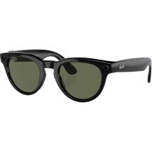 RAY-BAN Meta Headliner (Standard) Smart Glasses - Shiny Black, Polarised G15 Green