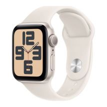 APPLE Watch SE - 40 mm Starlight Aluminium Case with Starlight Sport Band, S/M