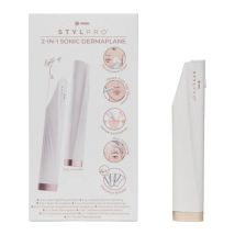 STYLPRO 2-in-1 Light Up Sonic Face Dermaplane Facial Exfoliator - White