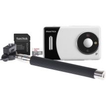 PRAKTICA DZ13 Compact Digital Camera & Selfie Stick Bundle - White & Black