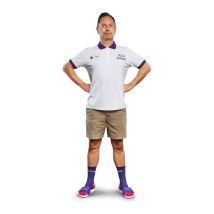 CURRYS Dad Tech Support Polo Shirt - White & Purple, Small