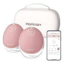 MOMCOZY M9 Mobile Flow Double Breast Pump - Pink & White