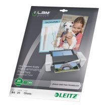 LEITZ iLAM 74790000 80 Micron A4 Laminating Pouches - 25 Pack