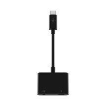 BELKIN F7U080btBLK Dual USB-C Aux and Charge Adapter