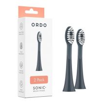 ORDO Sonic+ Replacement Toothbrush Heads - Pack of 2, Charcoal Grey
