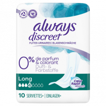 Always Discreet Long Incontinence Pads - 10 stuks