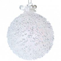 Decoris kerstbal glas met kralen