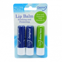 Derma Mellor & Russell Original & Aloe Vera Intensieve Lippenbalsem - 3 stuks